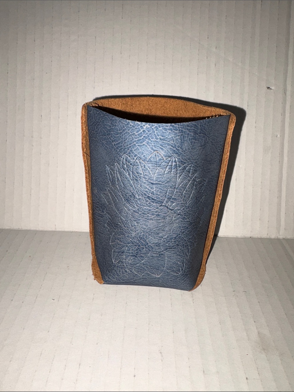 Unique leather can drink holder cozy